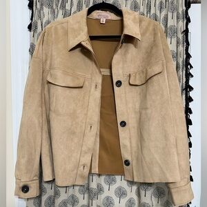 Women’s Suede Philosophy Faux Suede jacket size XL tan NWOT